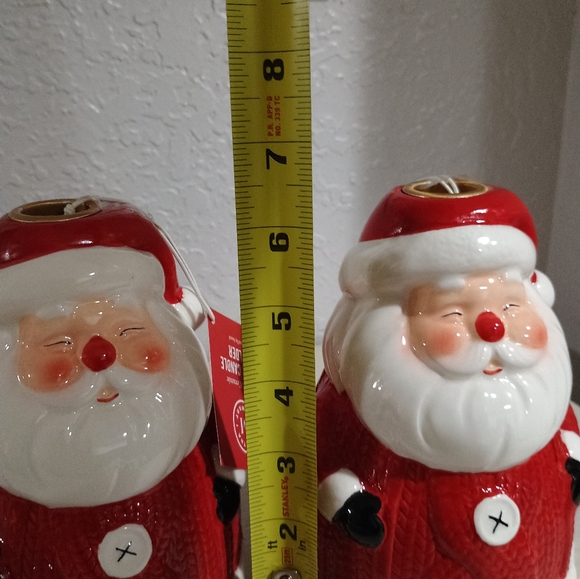 2) SET Martha Stewart Santa Taper Candle Holder Christmas New - Picture 5 of 6